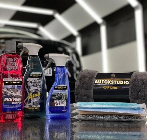 a group of bottles of cleaning products